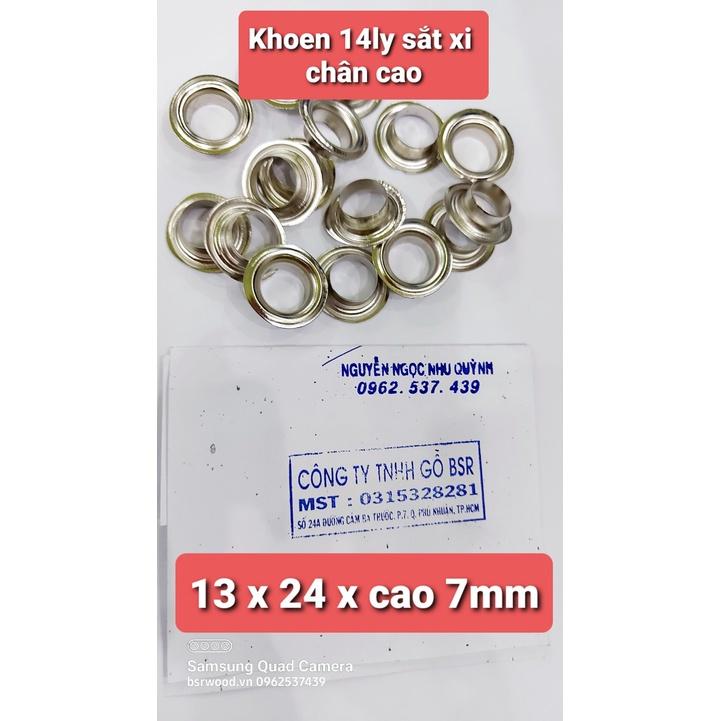 Khoen ore mắt cáo 3mm,4mm,5mm,6mm,7mm,9mm,10mm,11mm,12mm,13mm,14mm,15mm,16mm Sắt xi BẠC Khuy oze bấm bạt Túi 100 cái