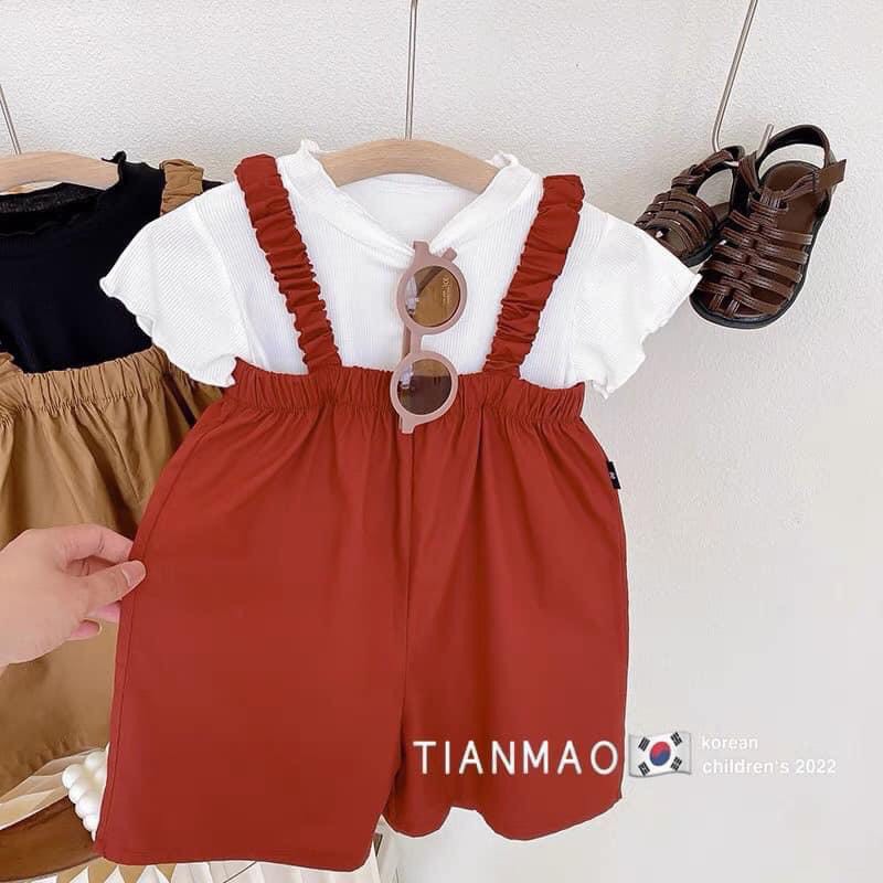 Set jum phối áo thun tăm lạnh cho bé