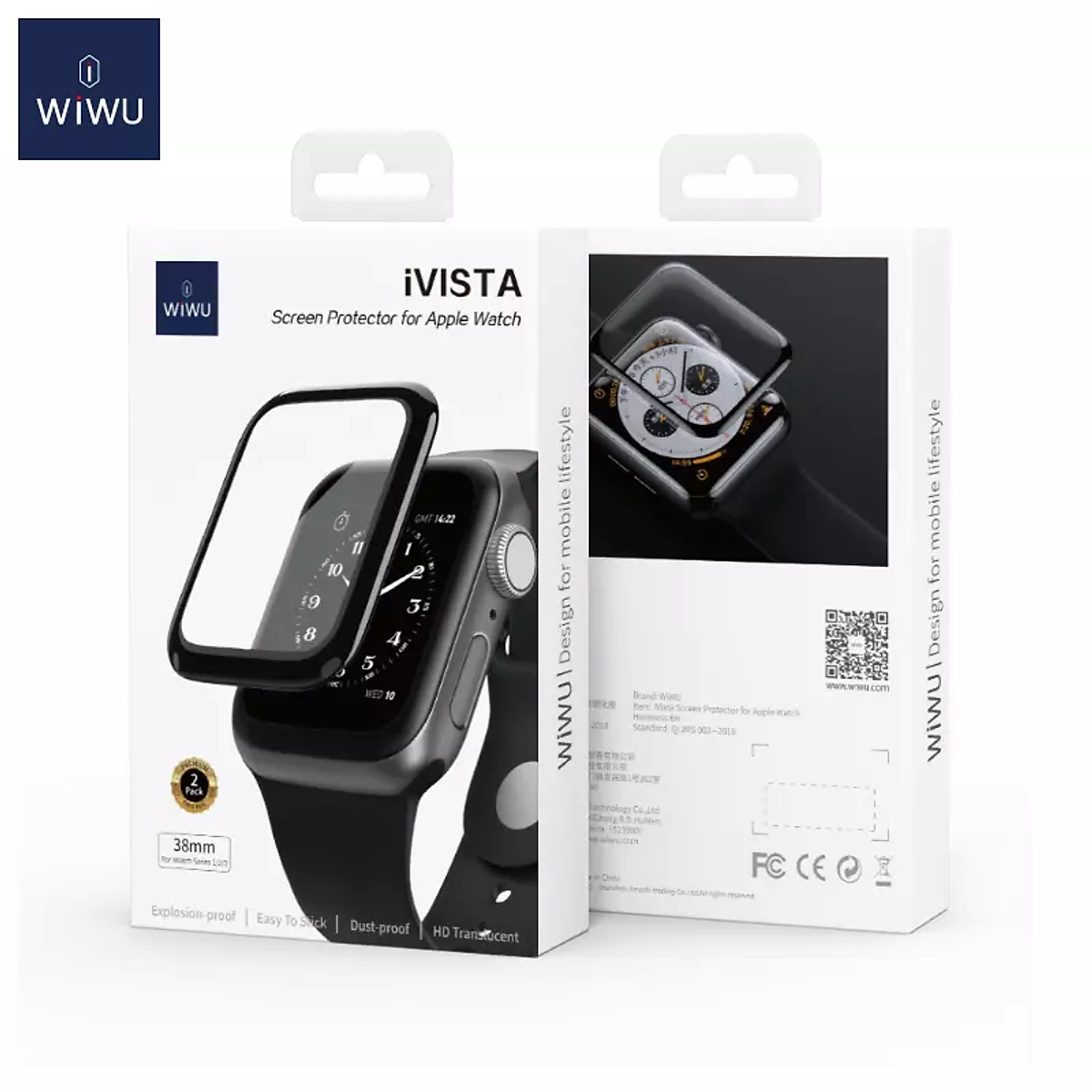 (Mua 1 tặng 1) Miếng dán màn hình kính cường lực Full 3D cho Apple Watch Ultra 49mm hiệu WIWU iVista Chống va đập, vát cạnh 2.5D, hạn chế vân tay - Hàng nhập khẩu