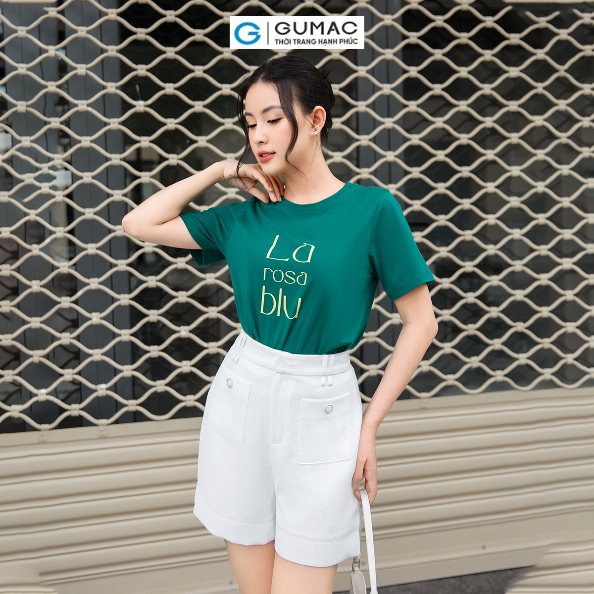 [BST MỚI THÁNG 9] Áo thun nữ tay ngắn in chữ dày dặn trẻ trung thoải mái GUMAC LATD0902