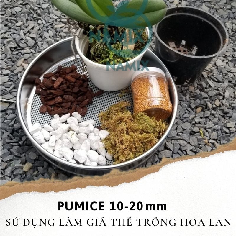 Đá Pumice Indonesia size 10-20mm - dùng lót chậu, rải bề mặt sen đá, xương rồng, bonsai trồng cây, lọc nước bể thủy sinh, ủ phân, cải tạo đất