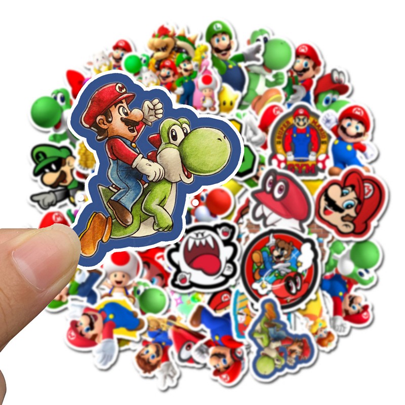 Sticker 50 miếng hình dán Mario - hàng nhập khẩu