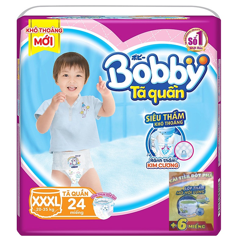 BOBBY TẢ QUẦN XXXL24 (TẶNG 6 MIẾNG CÙNG SIZE)