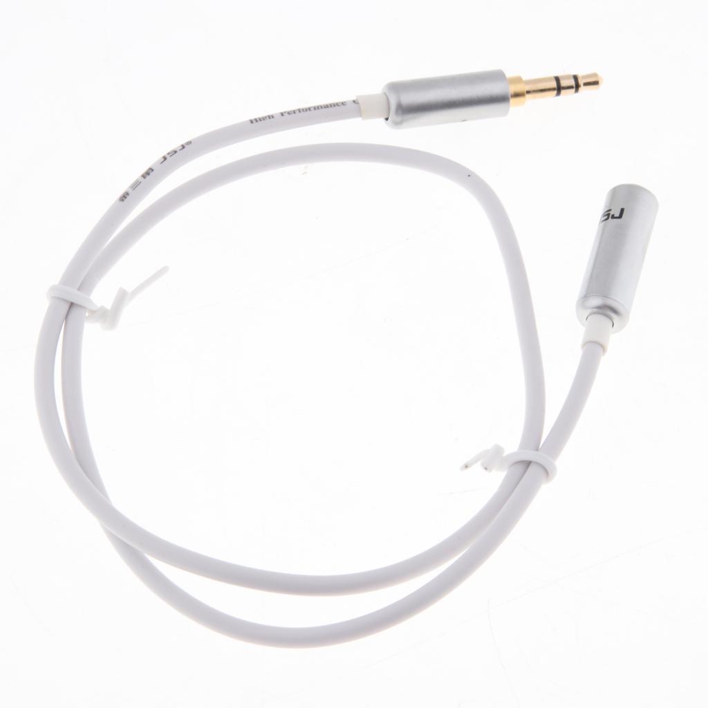 3.5mm Male to Female Auxiliary Stereo Audio Headphone Jack AUX Cable 0.5meter