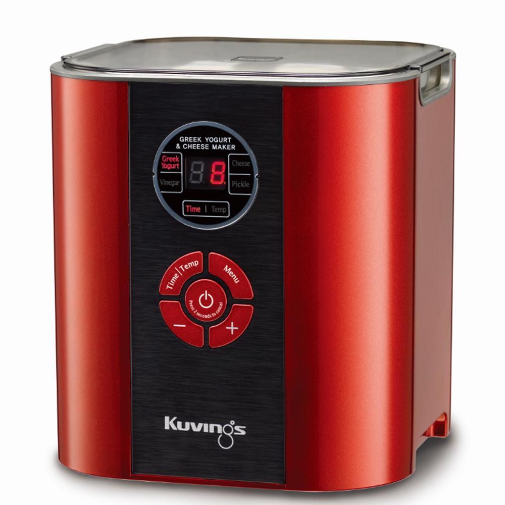 Máy làm sữa chua và pho mát Kuvings KGC-712CB Màu đỏ - Tặng Máy xay sinh tố Kochstar KSEBD-1000 - Hàng chính hãng