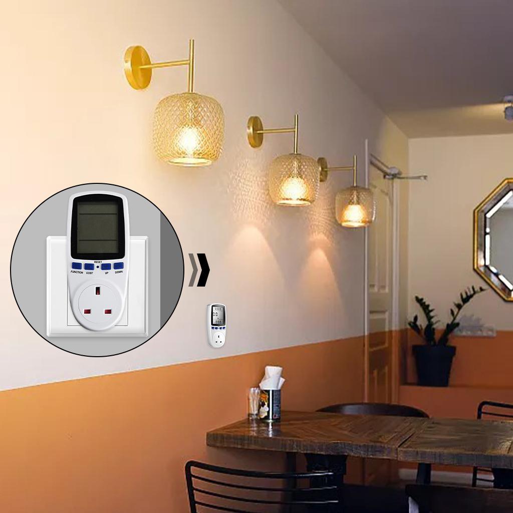 Electricity Power Meter with Large Display Screen Electricity Analyzer Plug Socket Electrical Energy Monitor