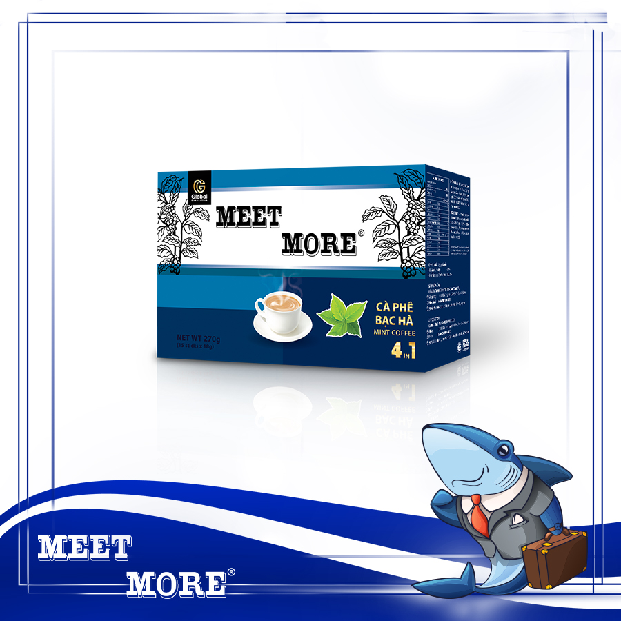 Cà phê hòa tan 4in1 Meet More vị Bạc Hà (15 GÓI * 18GR)