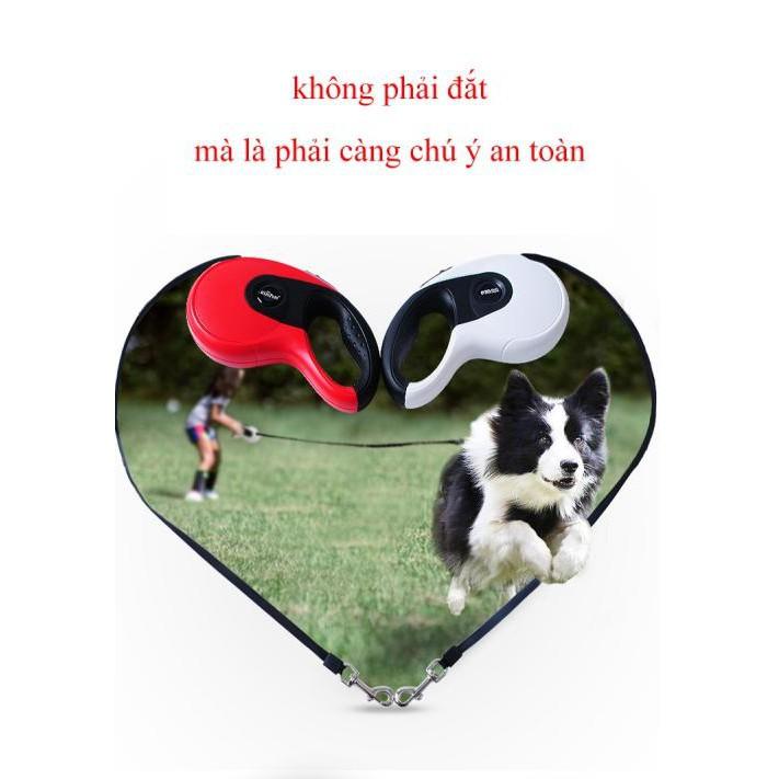 Dây dắt thú cưng tự động KimPets Hàn Quốc (Trắng 5m) - Home and Garden