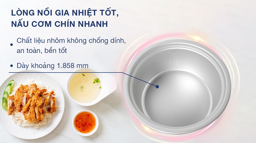 Nồi Cơm Điện Nắp Rời Sharp KSH-D55V - Trắng - Hàng chính hãng