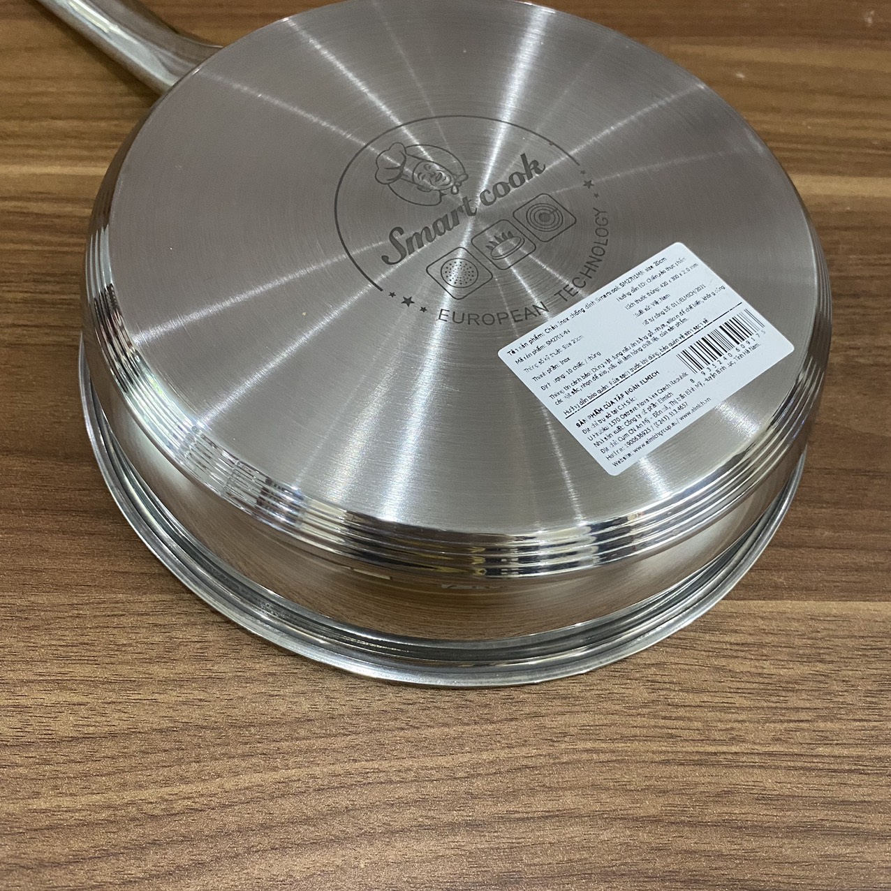 Chảo INOX Chống Dính 3 Lớp Đáy Từ Elmich SM-2701 Size 20cm, SM-2702 Size 24cm - Hàng chính hãng