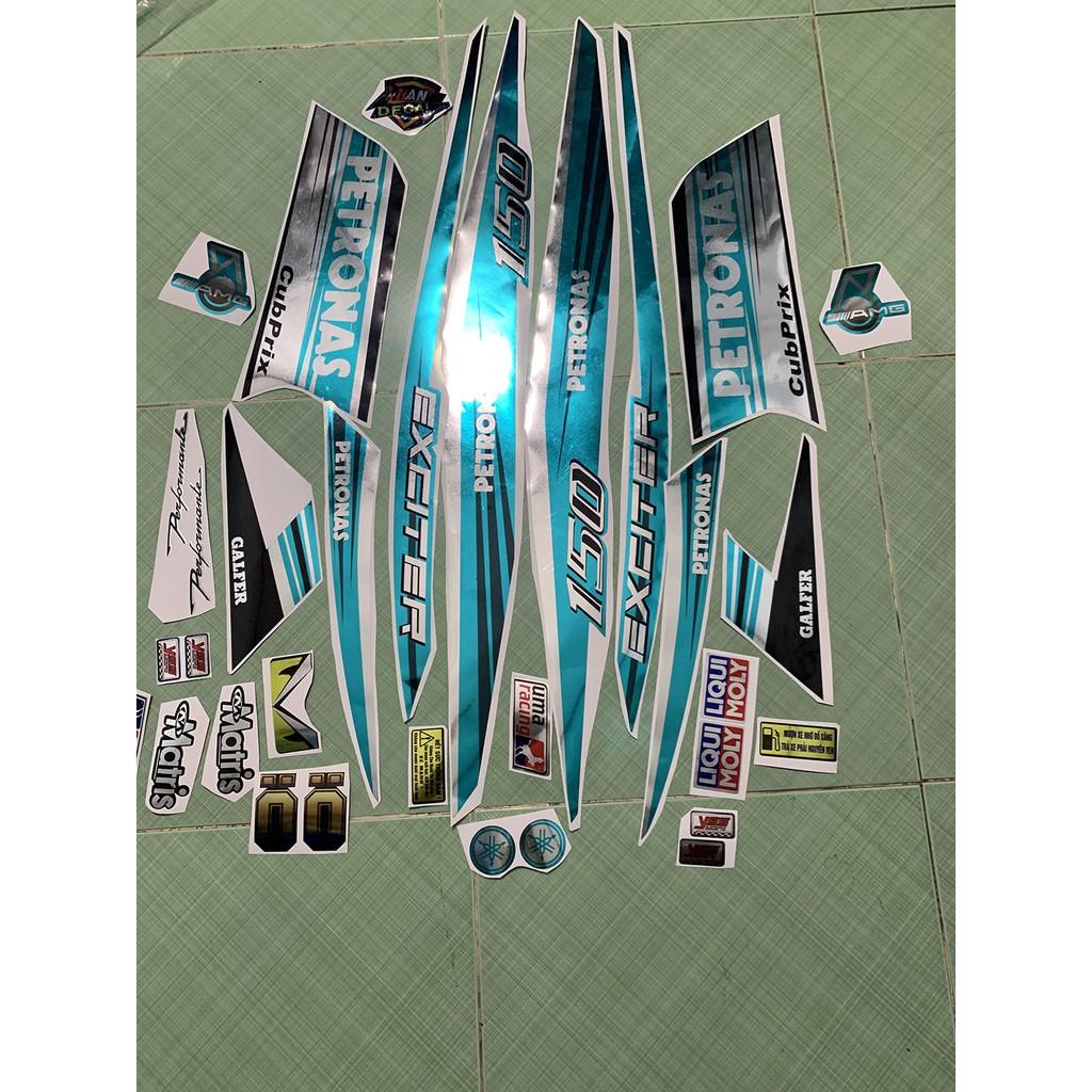 Tem exciter 150 petronas xanh ngọc crom
