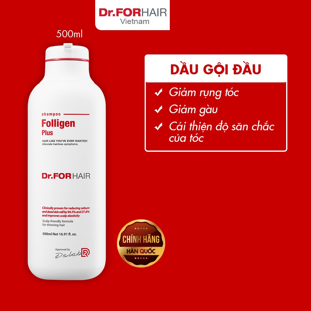 Dầu gội ngừa rụng tóc Dr.FORHAIR Folligen Plus Shampoo