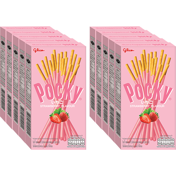 Bánh que Pocky vị dâu 38g x 10 Hộp