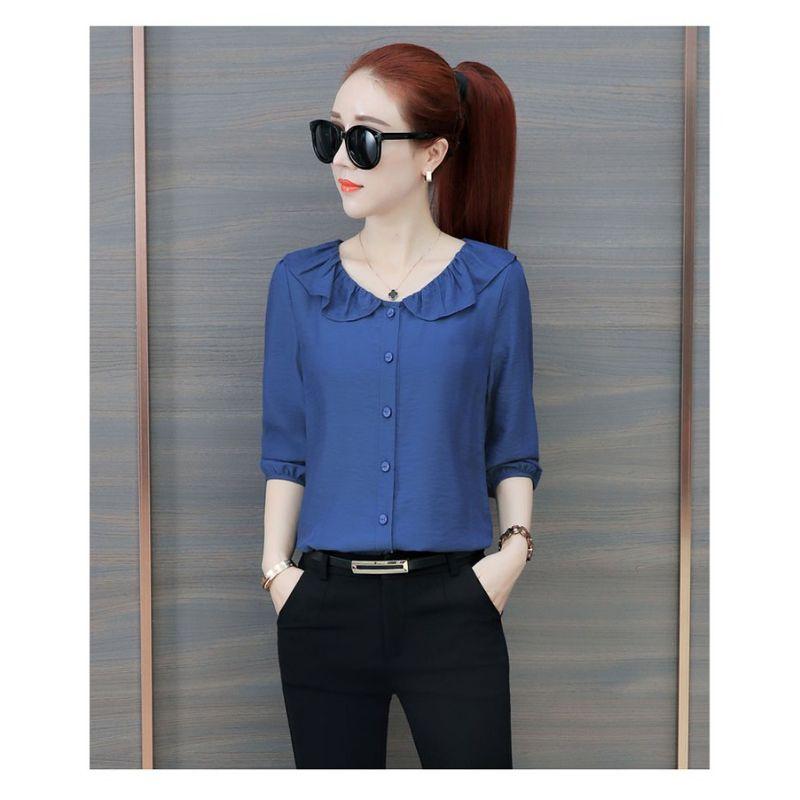 Áo Sơmi Cổ Bèo Duyên Dáng Size M
