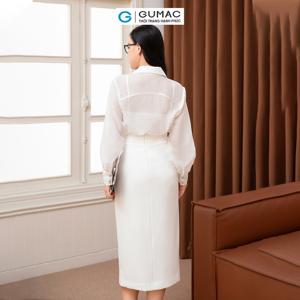 Áo sơ mi cách điệu thời trang GUMAC AD10029