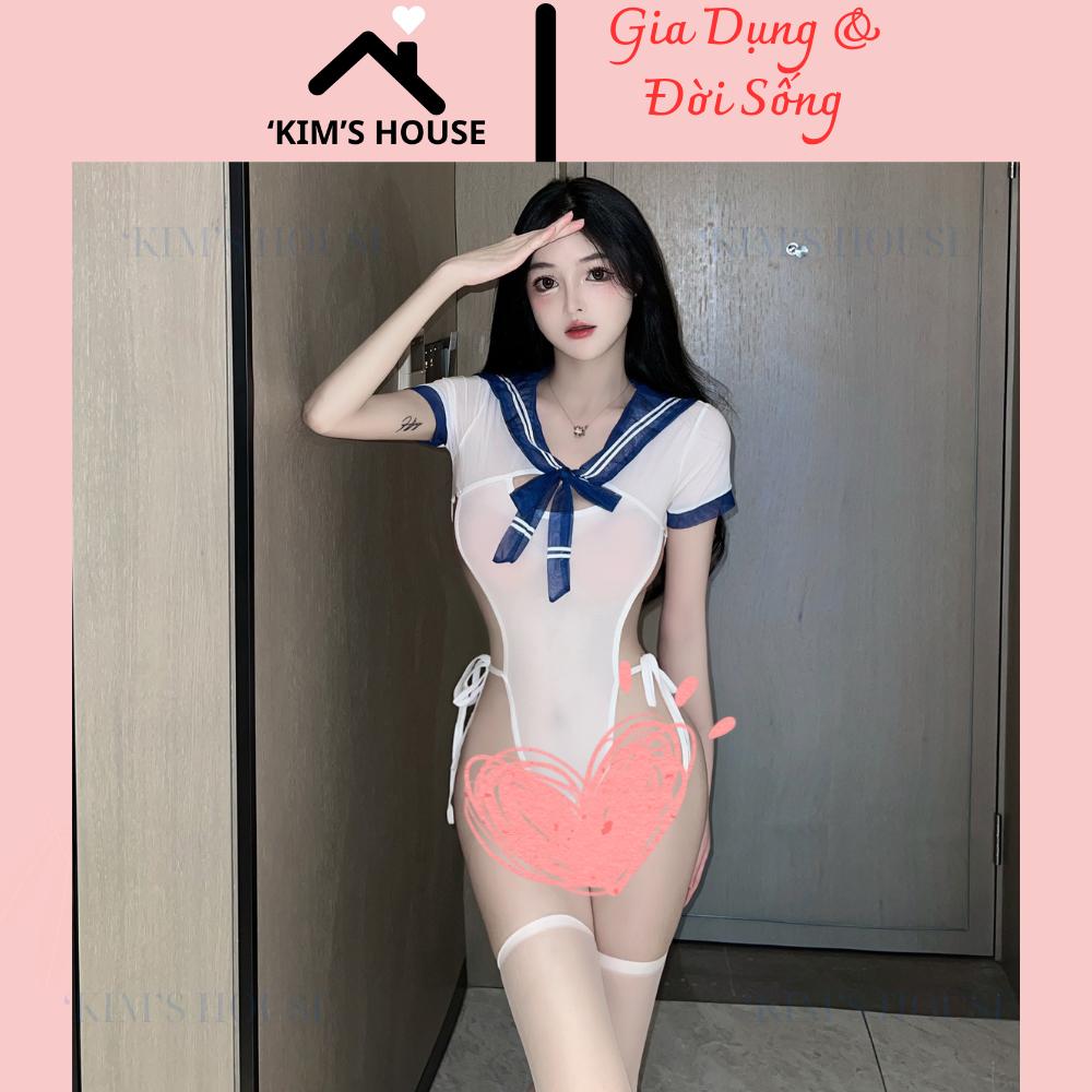 Tặng Kèm Tất Trắng - Bodysuit Sexy Đẹp Quyến Rũ Và Gợi Cảm,Set Đồ Ngủ Gợi Cảm, Set Áo Liền Quần Co Dãn Sexy C053