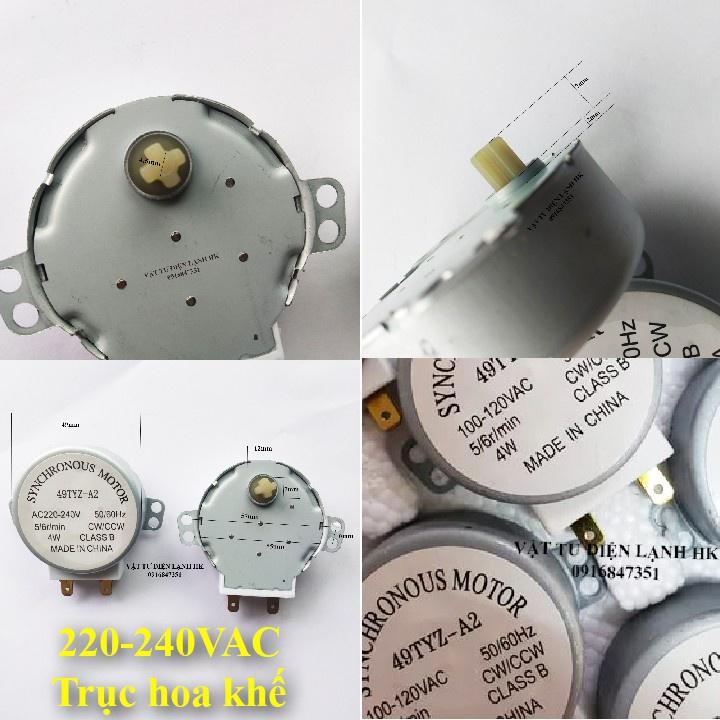 Motor quay đĩa Lò vi sóng trục bán nguyệt - trục hoa khế 220V - Mô tơ LVS 49TYZ - động cơ