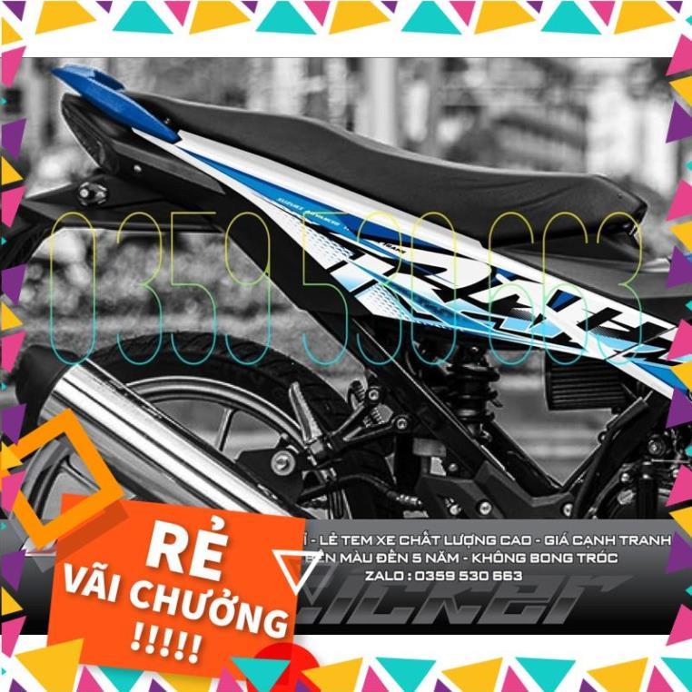 Tem rời Raider mẫu 2021 - tem xanh dán xe trắng