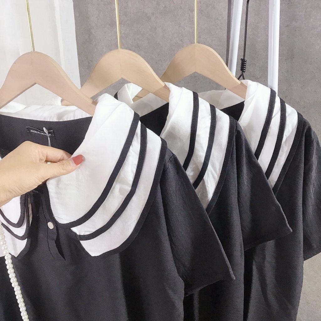 Đầm Nữ Cổ Sen 3 Tà Cộc Tay Dáng Lỡ Khuy Ngực phong cách tiểu thư Q094