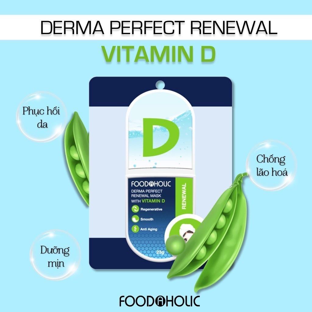 Mặt nạ Vitamin D dịu da, dưỡng ẩm Foodaholic Derma Perfect Renewal Mask With VITAMIN D 23g