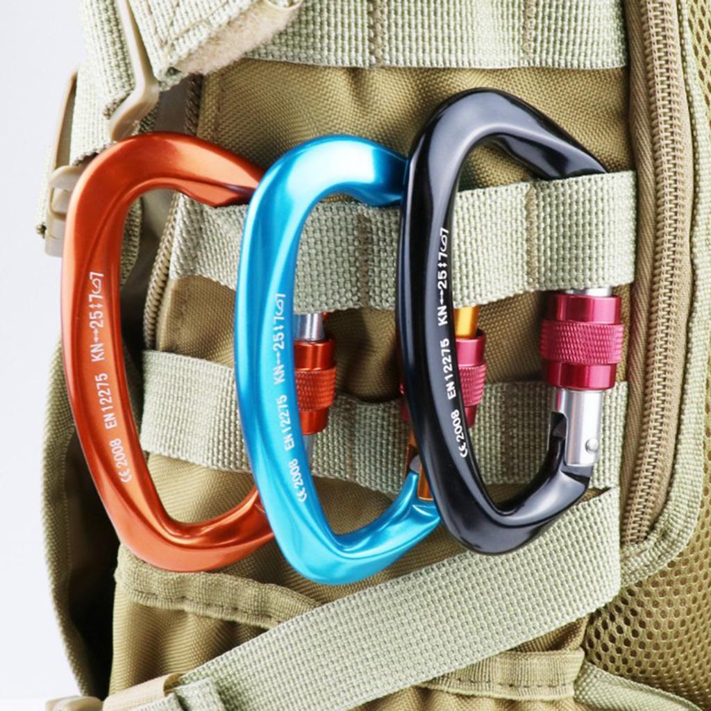 Aviation Aluminum Hammock Safety Carabiner D Type Keychain Buckle