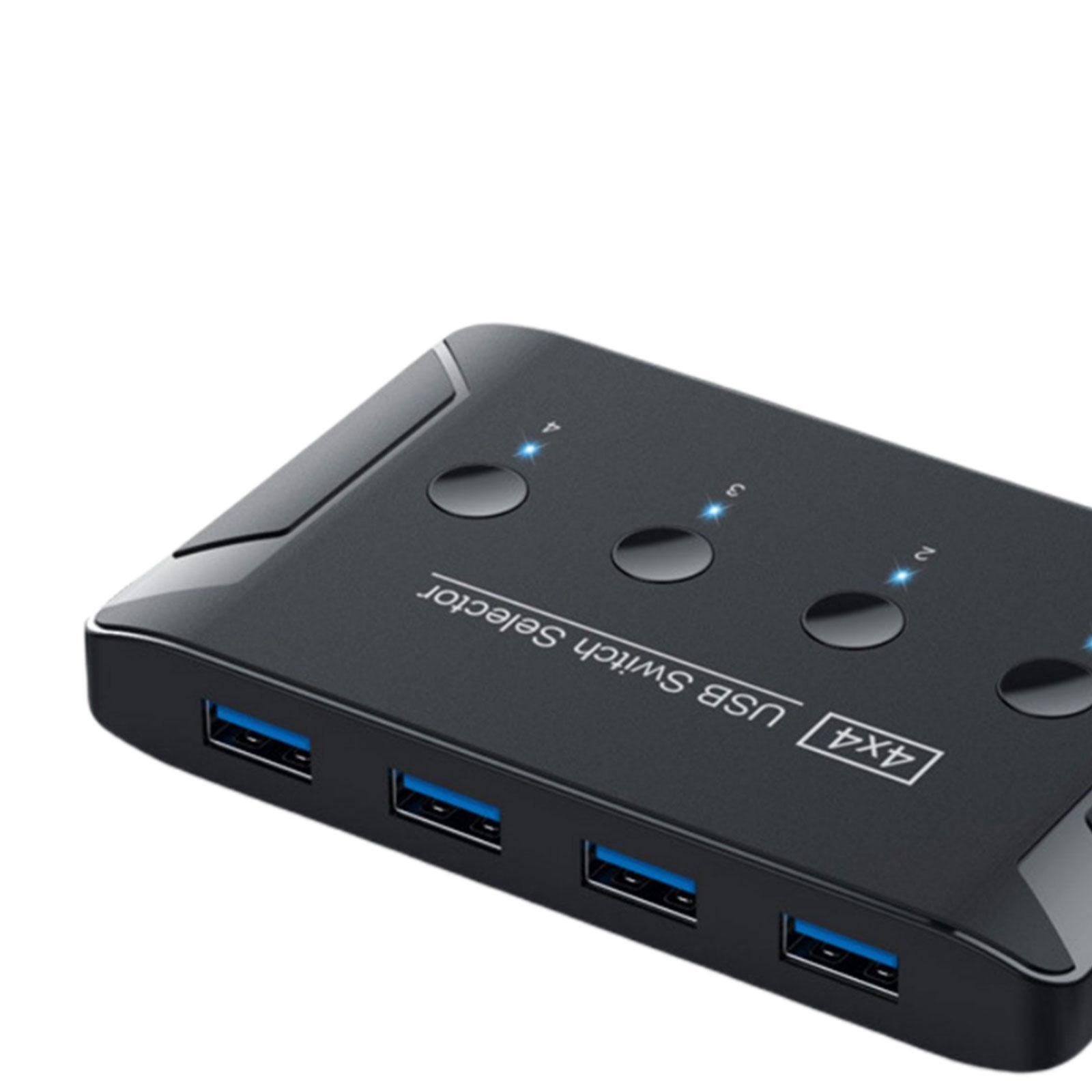 USB 3.0 Switch Selector 4 Port 4 USB Devices USB KVM Switcher for Laptop PC