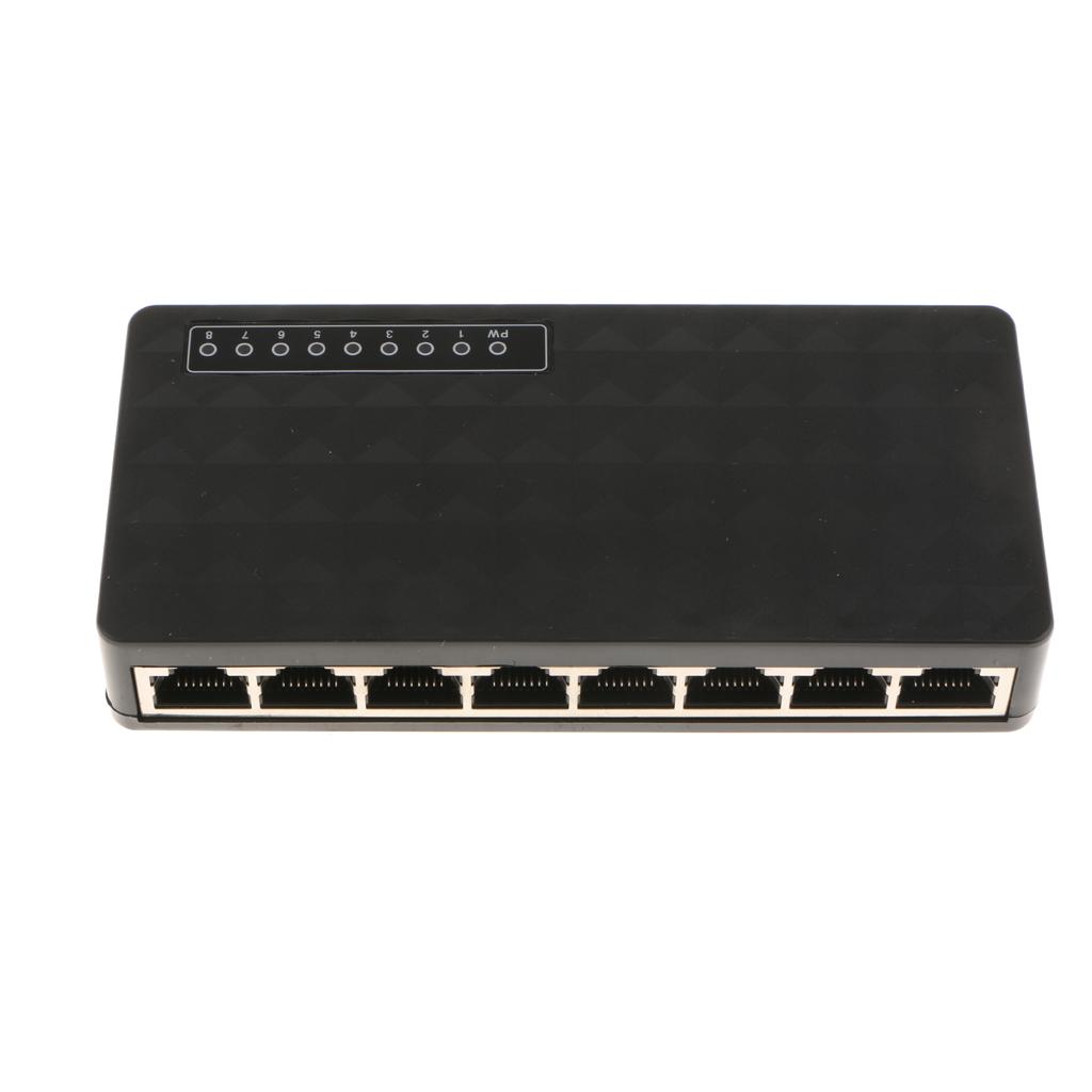 8-Port 10/100Mbps Ethernet Network Switch Desktop Fast LAN Adapter UK Plug