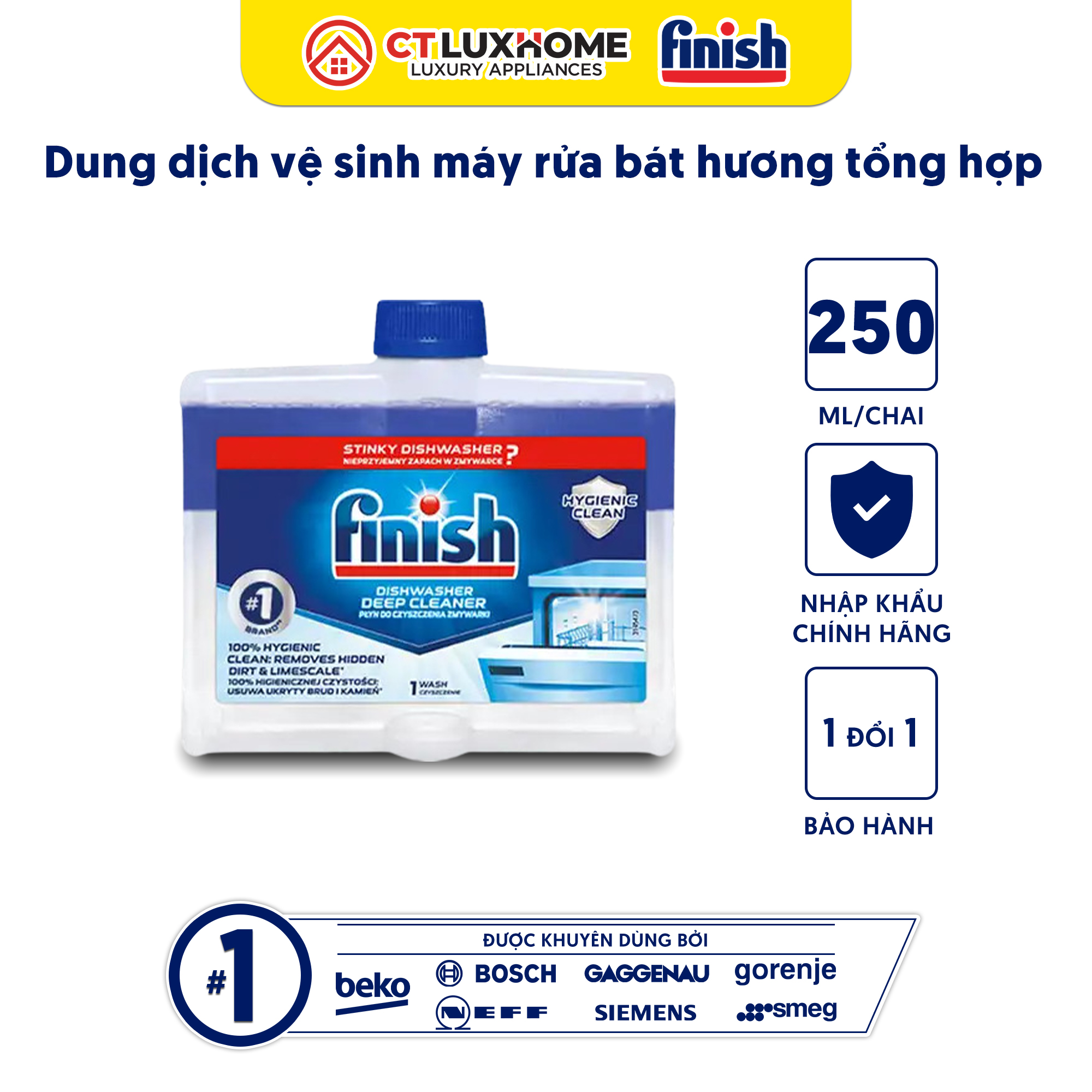 Dung dịch vệ sinh máy rửa bát Finish hương soda 250ml 