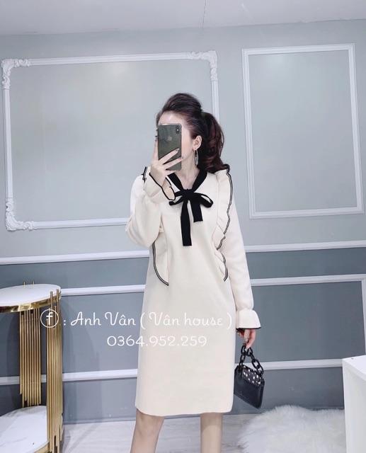 Váy len bầu thời trang suông