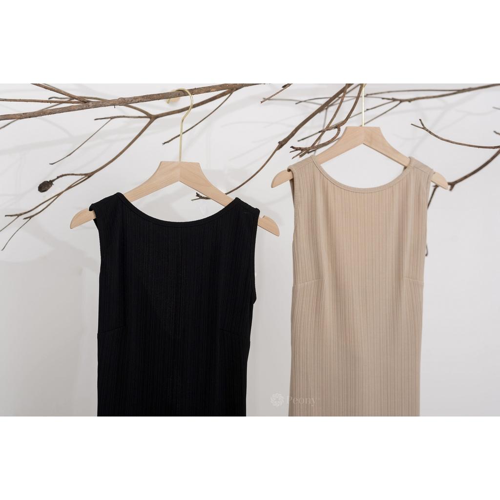 Váy kiểu nữ len tăm ôm, sát nách, chi tiết vặn xoắn, hở lưng trẻ trung, sành điệu Peony Design - NORA DRESS