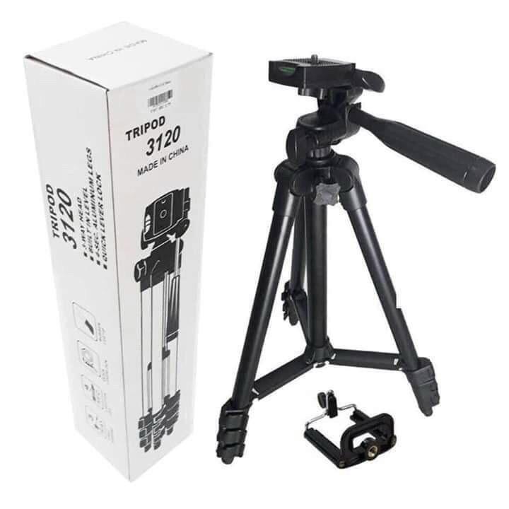 Gậy đỡ điện thoại chụp ảnh ba chân - giá đỡ ba chân 1,2m - giá tripod 3120