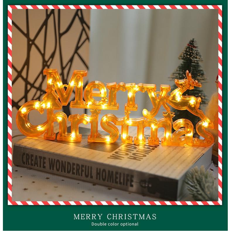 Đèn LED chữ MERRY CHRISTMAS trang trí NOEL, GIÁNG SINH dùng PIN tiện lợi