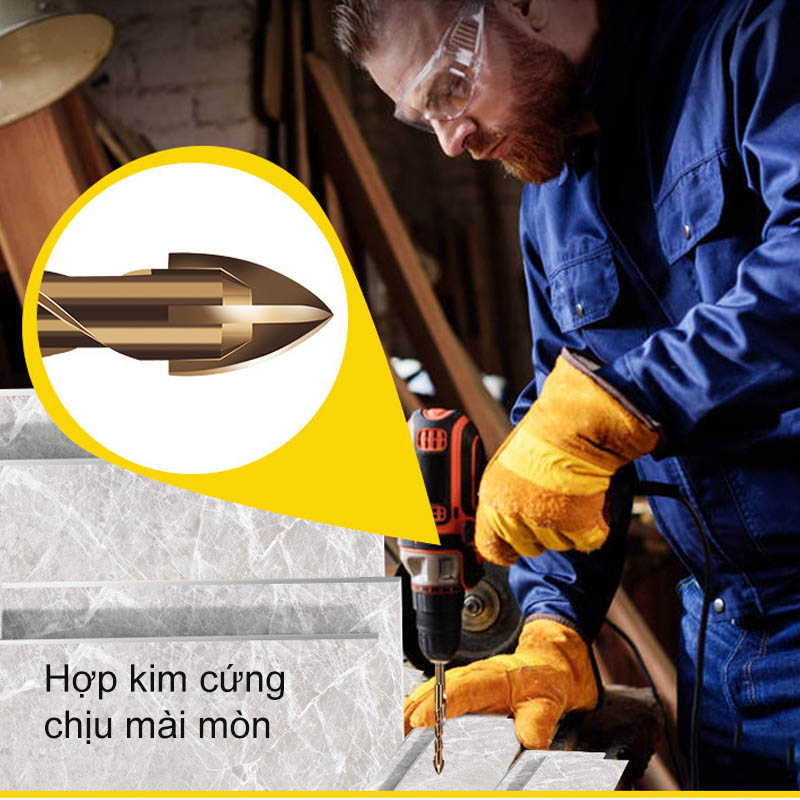 Mũi khoan chữ thập YG6X khoan gạch men, đá, bê tông, kính, nhôm, tấm sắt, gỗ đa năng
