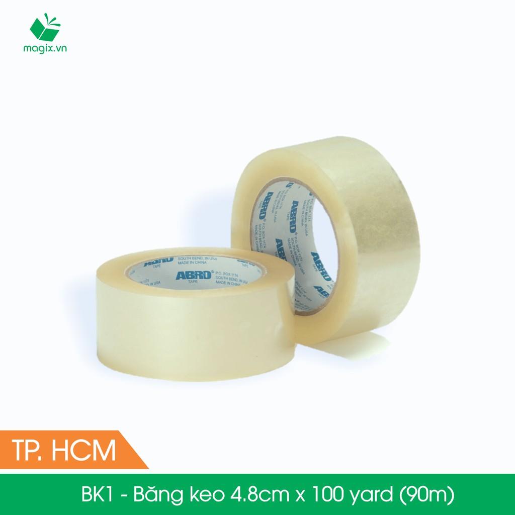 BK1 - 4.8cm loại 6 cuộn/kg - Bộ 12 cuộn băng keo đóng thùng hộp carton