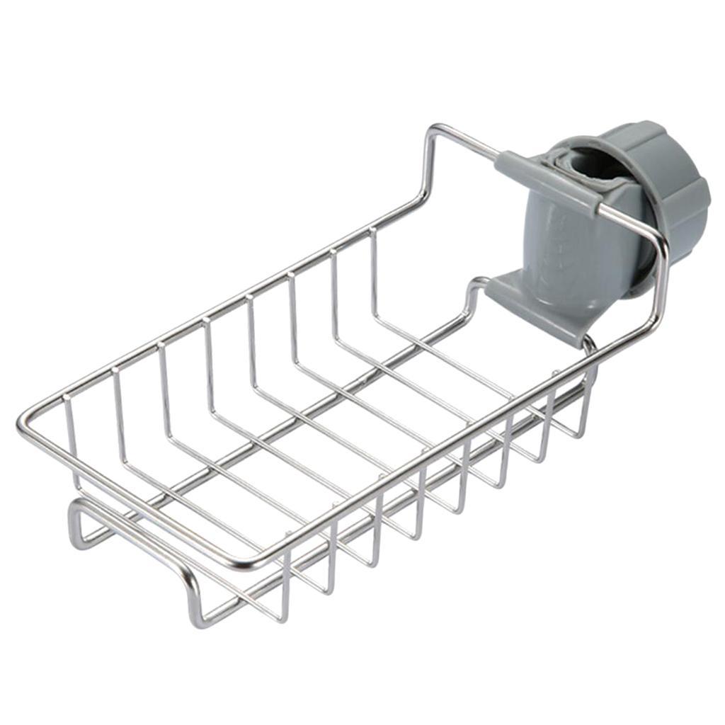 Faucet Shelf Bathroom Soap Scrubber Sponge Holder Storage Organizer Rack