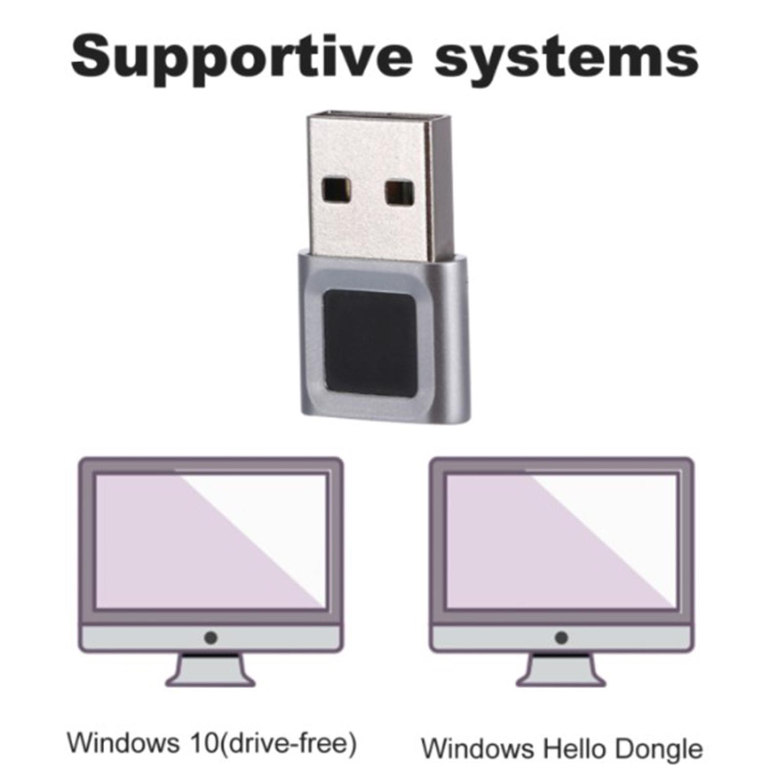 USB Fingerprint Reader Sign-In Unlock Device for Windows 10 11Hello Laptops