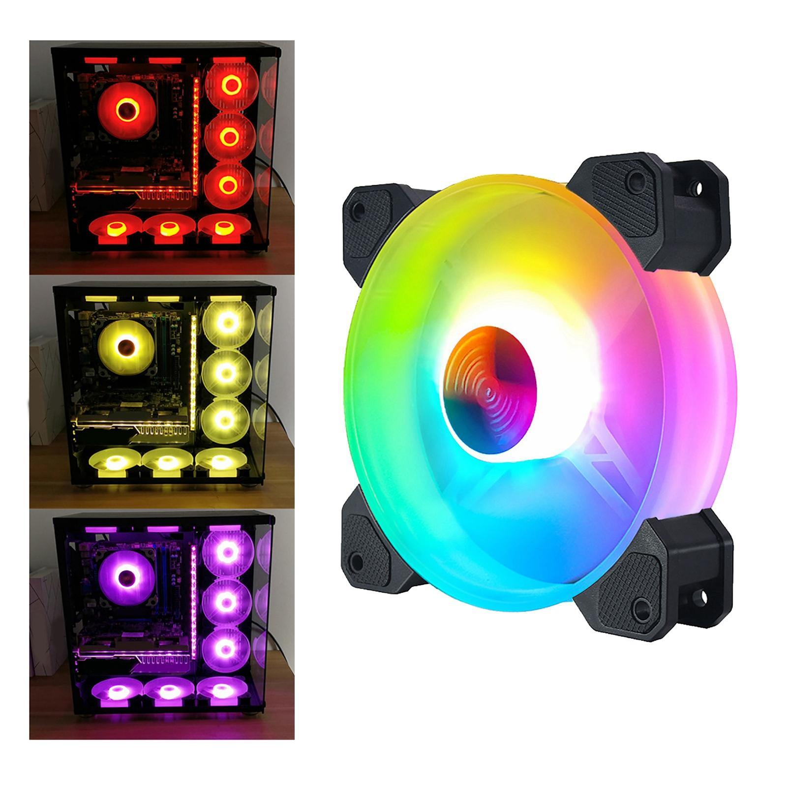 120mm Rainbow Case Fan, 120×120×25mm Colorful Fans for Computer Case CPU Coolers