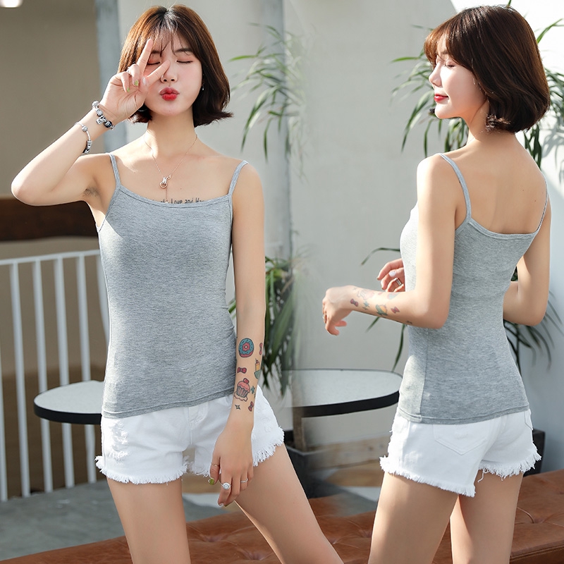 Áo Hai Dây Cotton Đơn Giản Mặc nhà cho nữ
