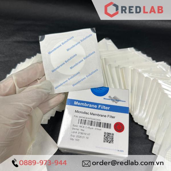 Màng lọc vi sinh MCE đường kính 47mm, lỗ lọc 0.45 µm, tiệt trùng từng tờ , microdisc membrane filter