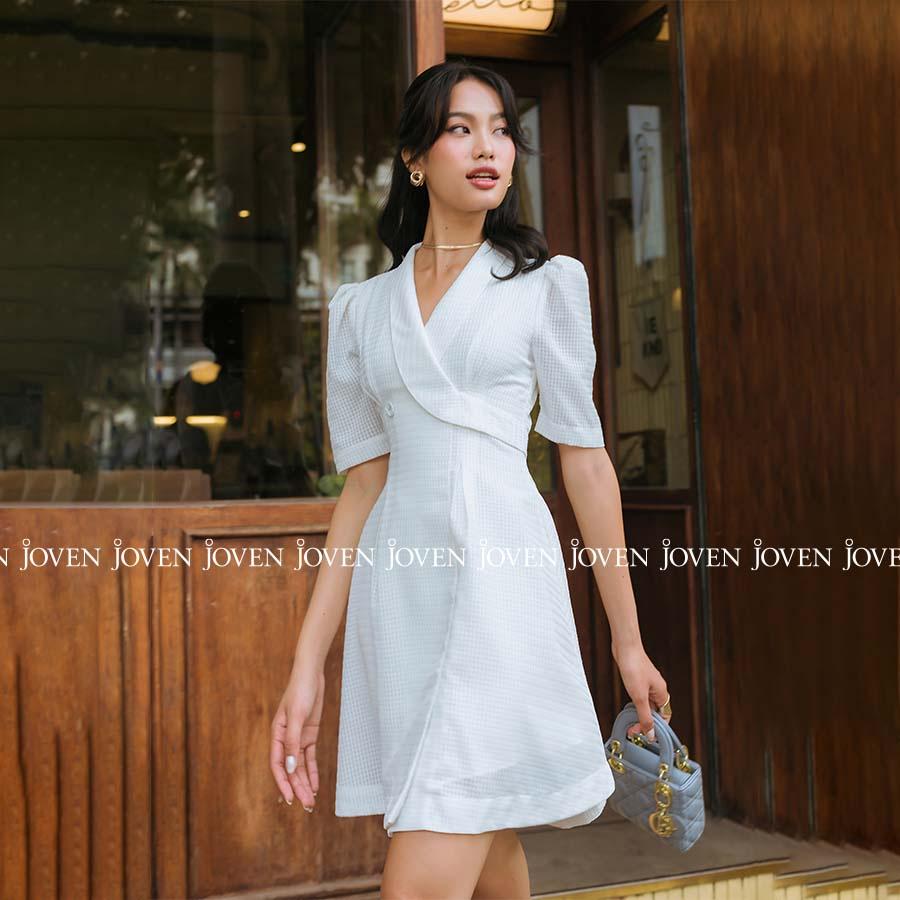 Đầm vest cổ sam xanh lá, trắng, đen Joven
