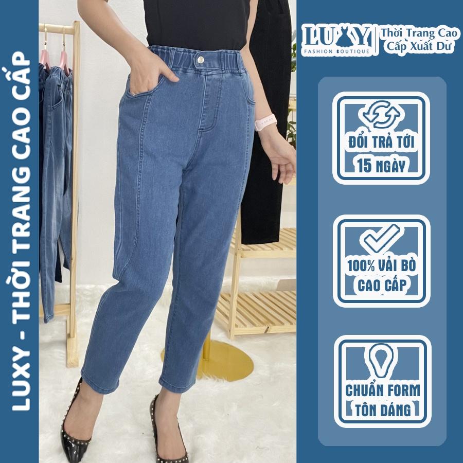 Quần jean nữ cạp chun co giãn 2 chiều LUXY V291 đủ size từ 40kg - 80kg