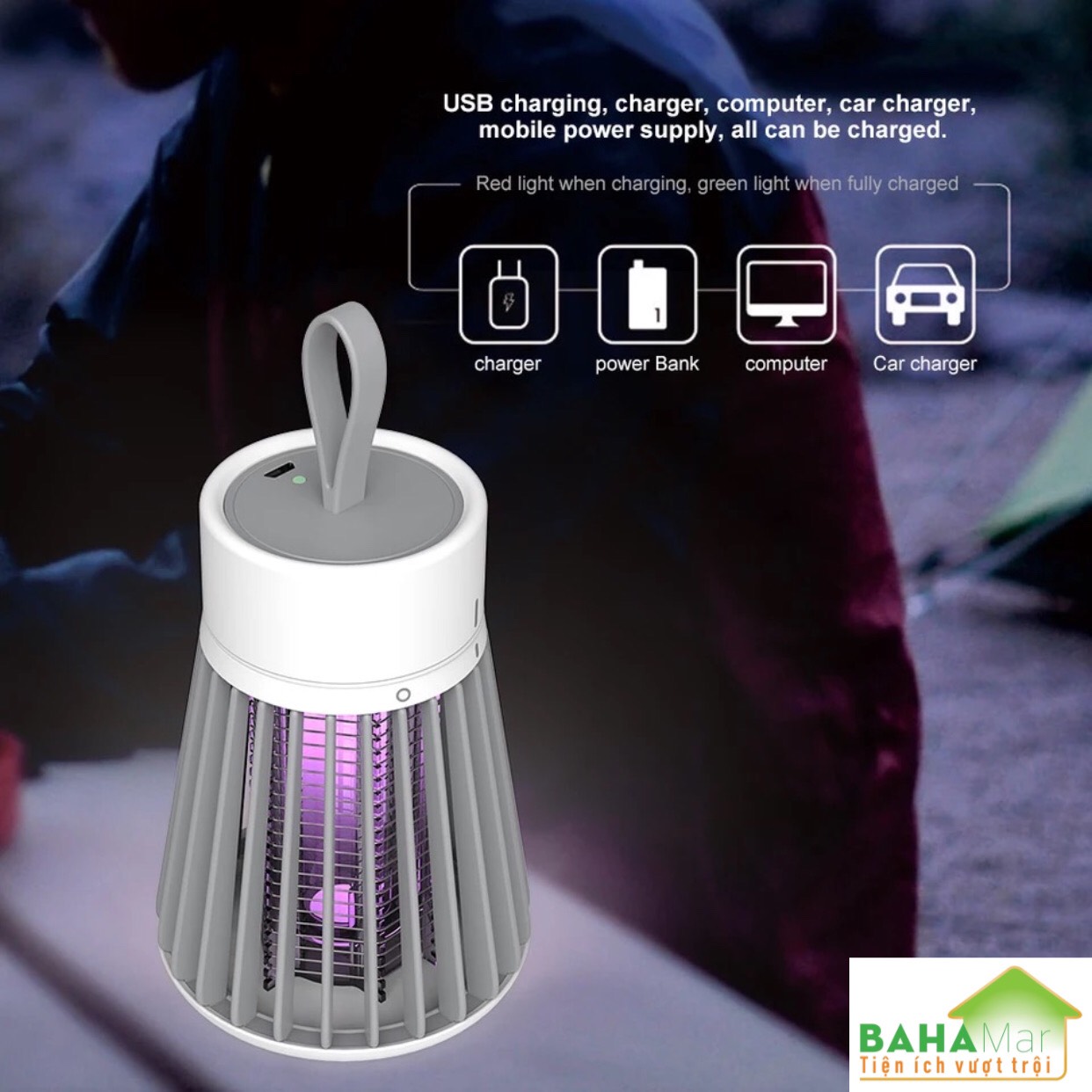 ĐÈN DIỆT MUỖI - DIỆT CÔN TRÙNG ĐA CHỨC NĂNG SẠC ĐIỆN "BAHAMAR" thuận tiện mang theo, nhỏ gọn mà diệt muỗi mạnh mẽ
