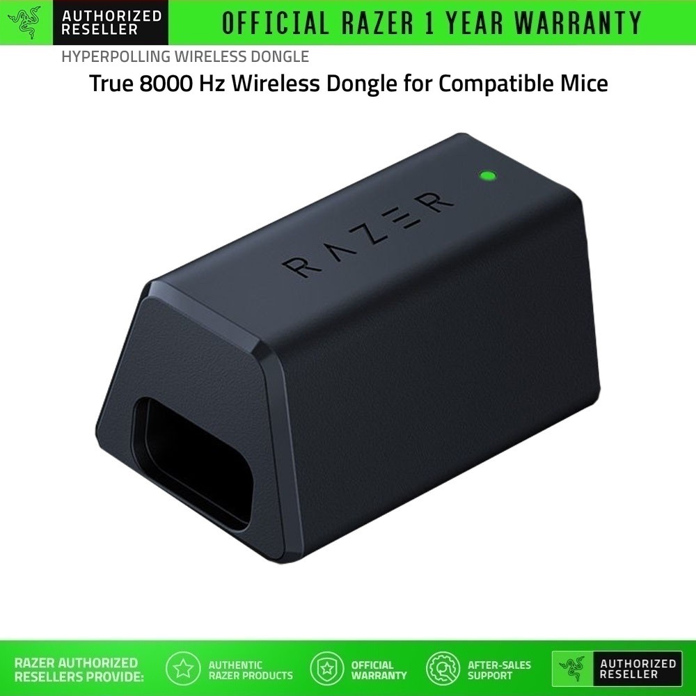 Thiết bị Razer HyperPolling Wireless Dongle (True 8000 Hz Wireless Dongle for Compatible Mice)_Mới, hàng chính hãng