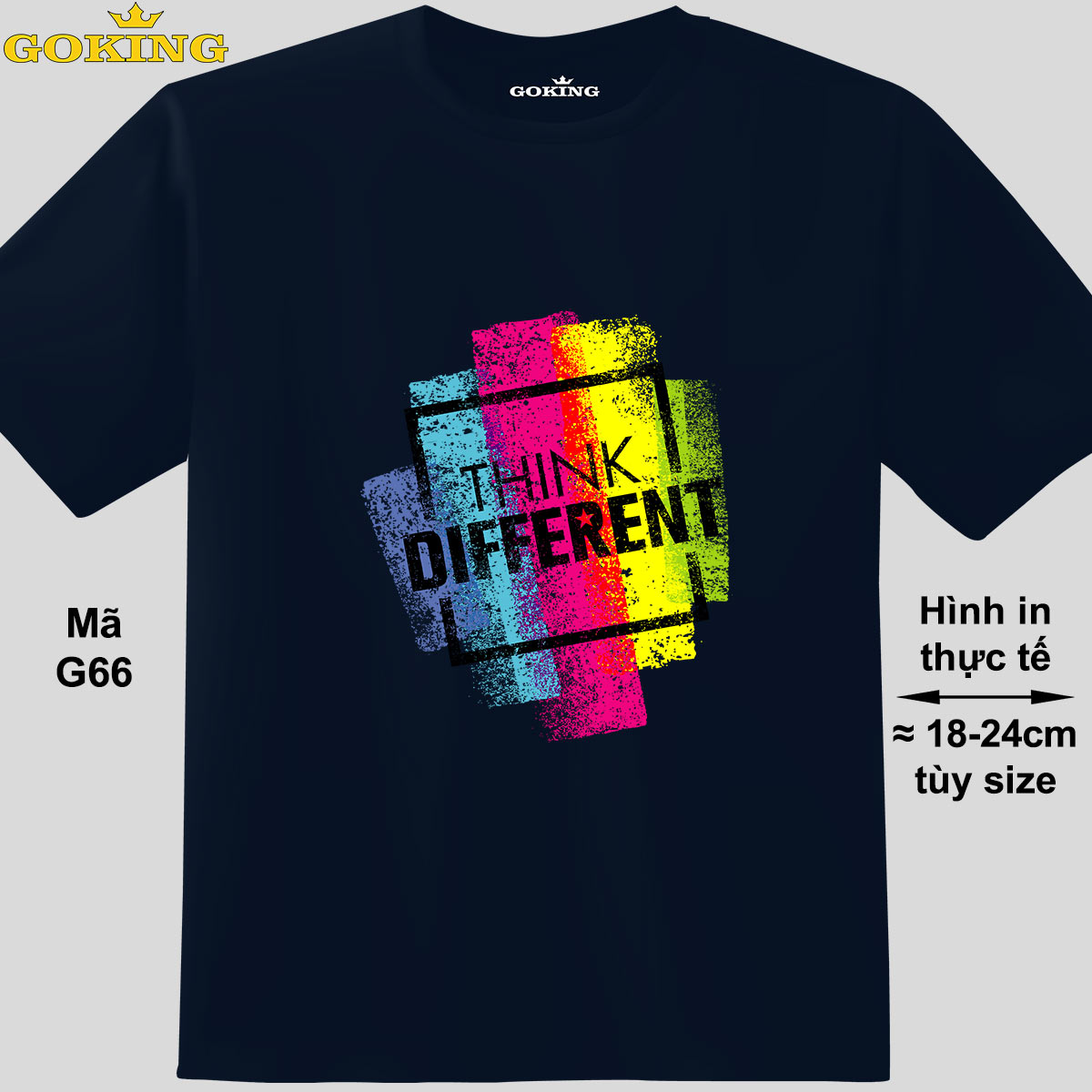 THINK DIFFERENT, mã G66. Áo thun nam nữ siêu đẹp, form unisex. Áo phông GOKING hàng hiệu, quà tặng cao cấp cho gia đình, cặp đôi, hội nhóm, doanh nghiệp.