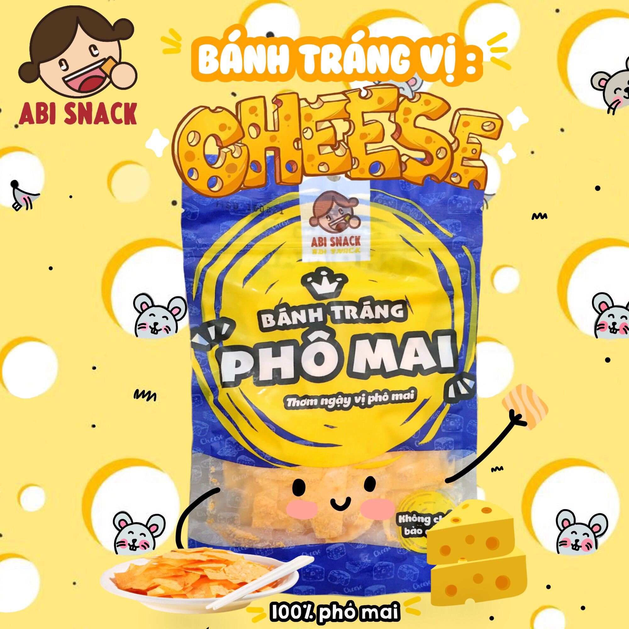 BÁNH TRÁNG PHÔ MAI HOT SIÊU PHẨM ĂN VẶT ABI SNACK