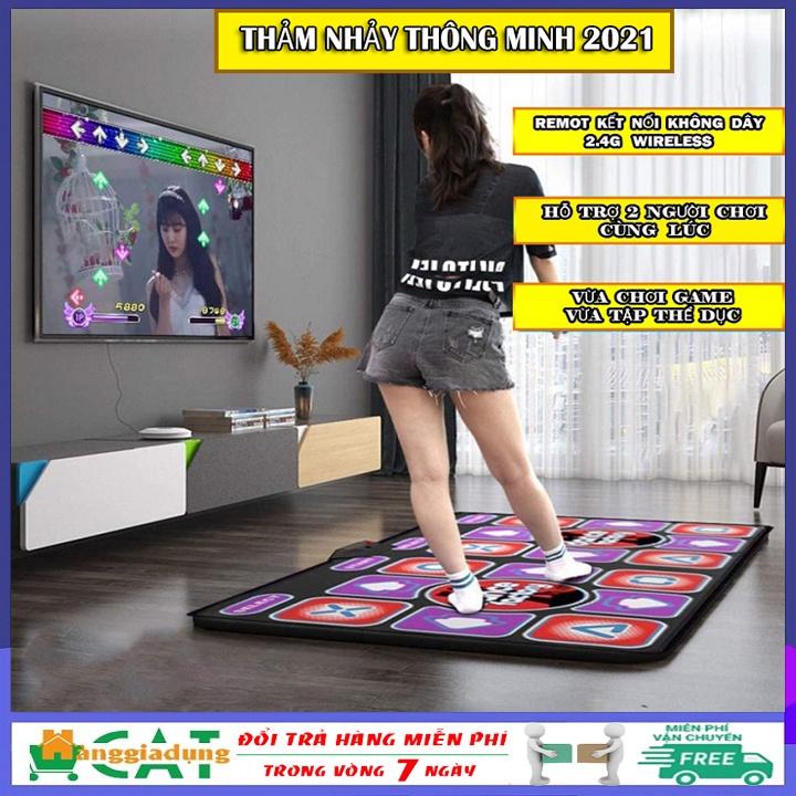 Thảm nhảy chơi game thông minh kết nồi tivi, thảm chơi game audition, chạy bộ thể dục 2 người chơi