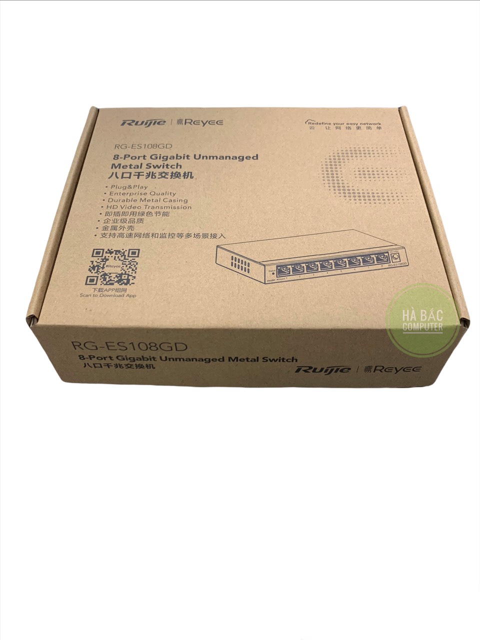 Bộ Chia Mạng 8 Cổng Sắt 1000Mbps RUIJE RG-ES108GD - Switch 8 Port Gigabit - Hàng Chính Hãng