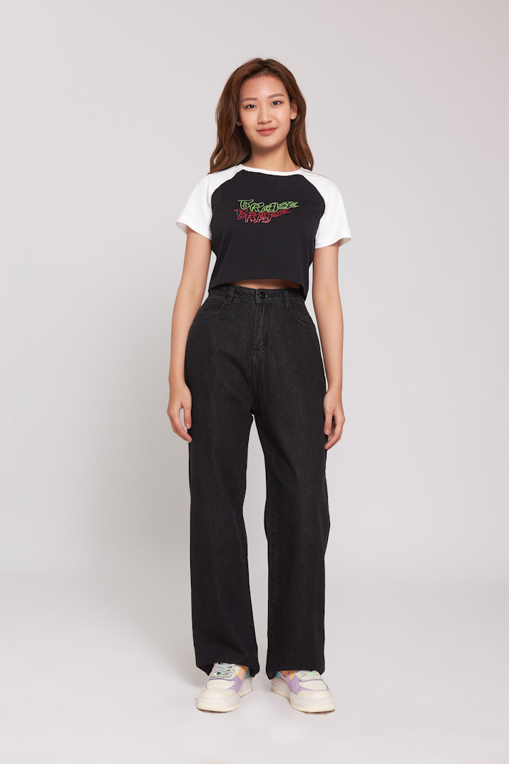 Áo Thun Croptop BOO Dáng Basic 100%Cotton In Hình Cá Tính Trend GenZ