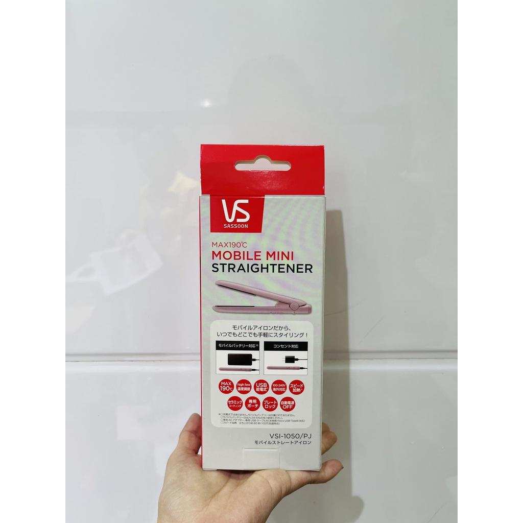 Máy duỗi tóc không dây VS Sassoon VSI Mini cáp sạc USB màu hồng