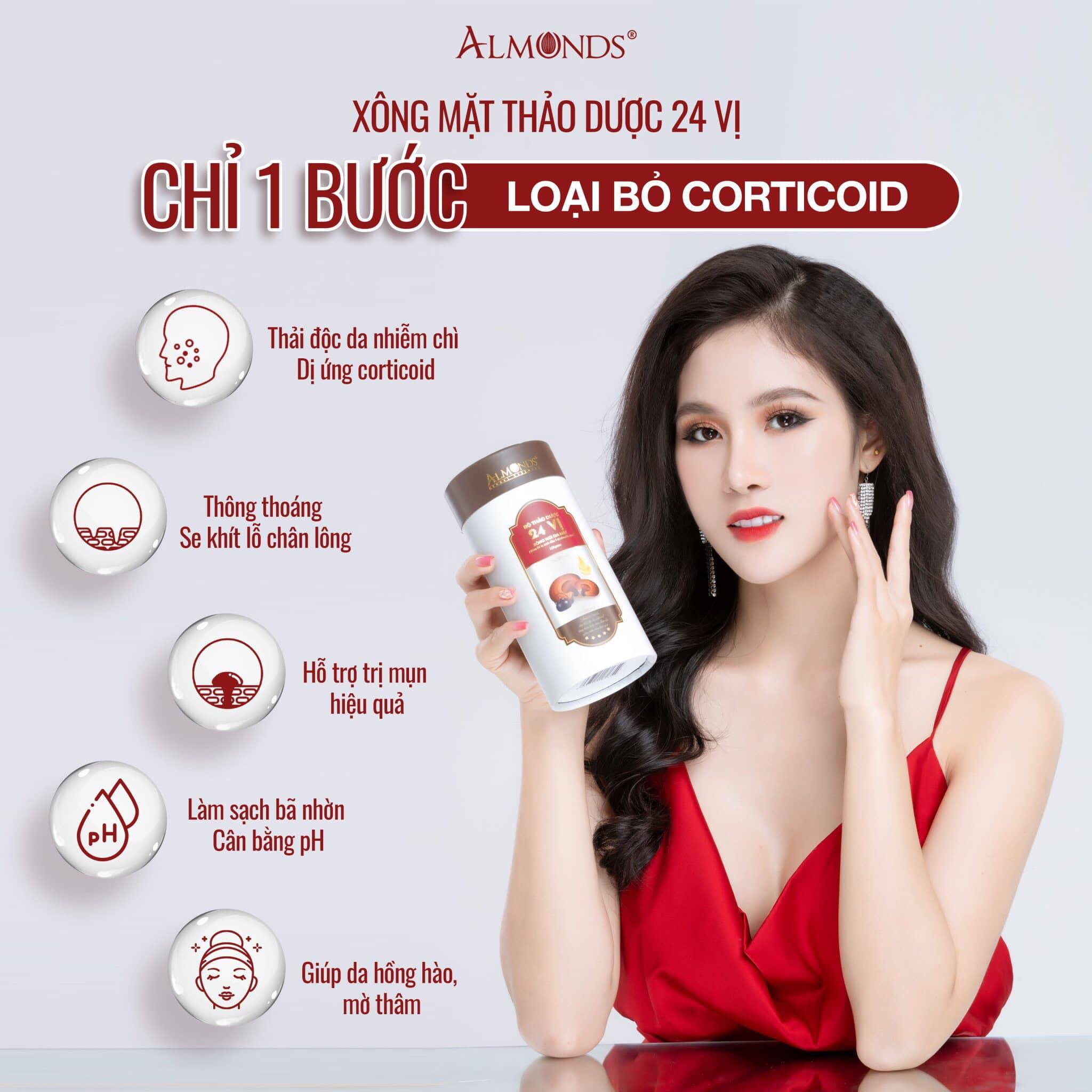 Xông mặt thảo dược 24 vị Almonds